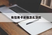 有信用卡逾期怎么贷款（有信用卡逾期可以贷款吗）