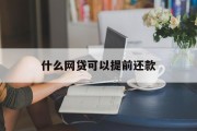 什么网贷可以提前还款？——揭秘网贷提前还款的奥秘，揭秘网贷提前还款的奥秘，哪些平台支持提前还款？