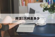 网贷一万元，利息究竟几何？，网贷一万元，利息究竟如何计算？