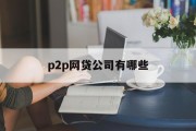 P2P网贷公司概览，主要平台及其发展概略，P2P网贷公司概览，主要平台及其发展概略