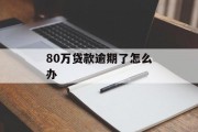 80万贷款逾期了怎么办_80万贷款逾期了怎么办呢