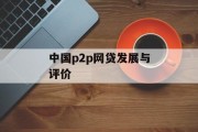 中国P2P网贷发展与评价，中国P2P网贷的发展与评价